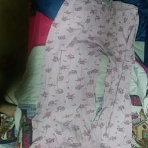 Womens M eves essence pink with roses and bow pj